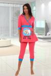 Женская пижама с бриджами Беби Розовый