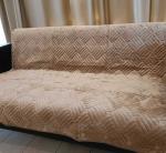 Дивандек накидка на диван велюровая 180/210 Геометрия ,бежевый