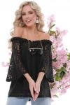 Блузка кружевная черного цвета
