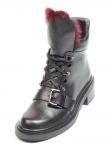 01-H001-3637-N380K BLACK Ботинки демисезонные женские (натуральная кожа, байка) размер 40