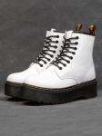 01-B6020-2 WHITE Ботинки демисезонные женские (натуральная кожа) размер 38