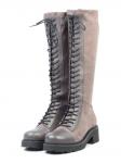 01-M06 GREY Ботинки демисезонные женские (натуральная кожа, велюр, байка) размер 36