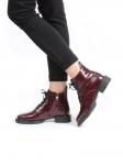 01-CXR130-2P BLACK/WINE Ботинки демисезонные женские (натуральная кожа, байка) размер 36