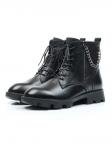 01-CYL94-1 BLACK Ботинки демисезонные женские (натуральная кожа, байка) размер 36