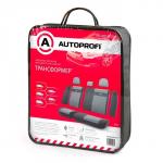 Авточехлы универcальные AUTOPROFI Трансформеры, TRS-002 BK/D.GY, велюр, набор из 11 предметов, задний ряд, цвет чёрный/тёмно-серый