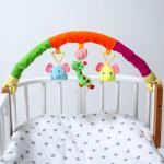 Дуга игровая музыкальная на коляску/кроватку «Слоники», 3 игрушки, цвета МИКС, р-р 42-68 см