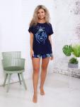 Костюм с шортами, принт, синий (922-1)