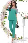 Костюм брючный с контрастной кокеткой