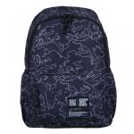 BY Рюкзак подростковый, 41x29x18см, "Силуэты на черном", 1 отд., 4 карм., плотный ПЭ, пласт.пулеры