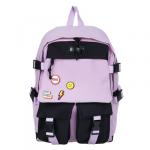 BY Рюкзак универсальный 43x30x13см, 1 отд., 5 карм., клапан, 2 пл.застежки, нашивки, ПЭ, корич./чер.