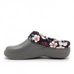Галоши женские 211 УФ цвет серый/цветочки, р-р 39-40