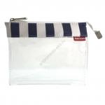 Косметичка 351/2 кожзам полоска синий/белый