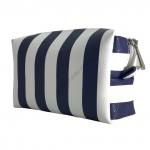 Косметичка 351/3 кожзам полоска синий/белый