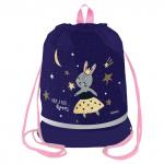 Мешок для обуви 1 отделение Berlingo Bunny dream, 400*480 мм, расширяющееся дно, светоотражающая лента, карман на молнии, MS1071