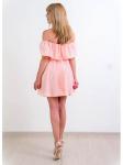 00148 Платье персик с баской