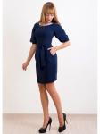 00238 Платье темно-синее с белым кружевом