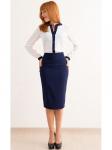 00258 Юбка карандаш синяя