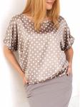 00122 Блузка  бежевая в горох