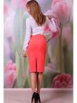 00247 Юбка-карандаш коралл трикотажная