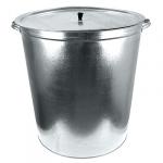 Бак оцинкованный 110л, д55см, h58см, с крышкой, на крышке пластмассовая ручка-кнопка (Россия)