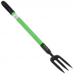 "Чибис" Вилы садовые 62-89,5х8,5х4см, сталь А3, окрашенная, цвет - черный матовый, раздвижная, цветная металлическая, прорезиненная рукоятка, с отверстием для подвешивания, цвет - зеленый (Китай)