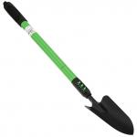 "Чибис" Совок посадочный, садовый 70-96х9,2х4,5см, широкий, сталь А3, окрашенная, цвет - черный матовый, раздвижная, цветная металлическая, прорезиненная рукоятка, с отверстием для подвешивания, цвет