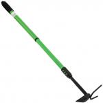 "Чибис" Мотыга-рыхлитель 2 зубца, лепестковая, 67-92х17х7,5см, сталь А3, окрашенная, цвет - черный матовый, раздвижная, цветная металлическая, прорезиненная рукоятка, с отверстием для подвешивания, цв