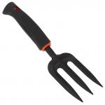 "Грач" Вилы садовые 29,5х8х5см, сталь А3, окрашенная, цвет - черный матовый, эргономичная пластмассовая ручка с ПВХ, с отверстием для подвешивания, цвет - черный (Китай)