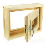 Оконный блок деревянный 30х40х10 см, тонированное двойное стекло, сосна (Россия)