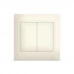 Выключатель двухклавишный "Севиль", скрытая установка, еврослот, 10А, 220В, слоновая кость (Китай)