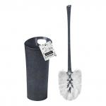 "Spin&Clean" Ерш унитазный "Stone" 44 см, с подставкой 10,1х12,1 см, высокий, пластмассовая ручка, темный камень (Россия)