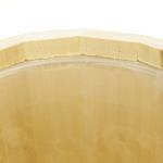 Запарник для бани деревянный 14л, д32 см, h35 см, с пластмассовой вставкой, веревочные ручки, двойная металлическая обвязка, липа (Россия)