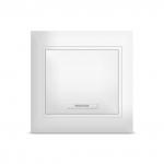 Выключатель одноклавишный "Севиль", скрытая установка, еврослот, 10А, 220В, белый, с подсветкой (Китай)