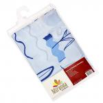 "Miranda" Штора для ванной тканевая 180х200см "Бутон розы, голубой", 100% п/э (Турция)