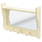 Зеркало в деревянной раме 45х36х9 см, 3 крючка, настенное крепление, липа (Россия)