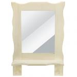 Зеркало в деревянной раме "Ретро" 68х43х9 см, 2 крючка, настенное крепление, не крашеное, липа (Россия)