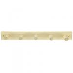 Вешалка-планка деревянная "Пустячок" 40х5х7 см, 5 крючка, липа (Россия)