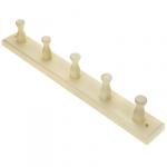 Вешалка-планка деревянная "Пустячок" 40х5х7 см, 5 крючка, липа (Россия)