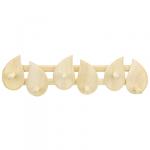 Вешалка-планка деревянная "Дождик" 56х14х9 см, 6 крючков, липа (Россия)