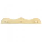 Вешалка-планка деревянная 43х7х9 см, 3 крючка, липа (Россия)