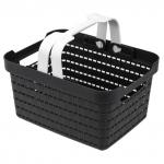 "Домашняя мода" Корзина пластмассовая "Береста" 25,5х19,5см h13,7см, съемные ручки, графит (Китай)
