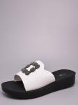 Шлепанцы, иск.кожа/белый