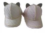 Кепка детская д-девочек со стразами-ушками, в ассортименте (2)