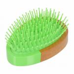 Расческа деревянная, массажная, овальная, 10,5х7х4,5 см, с пластиковыми зубчиками "VORTEX" / 20