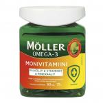 Мультивитамины и минералы с Омега-3 Moller MONIVITAMIINI Omega-3 60 капсул