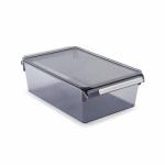 Контейнер для холодильника или шкафа с крышкой (прозрачно-чёрный). Размер: 32,5*20,5*10 см