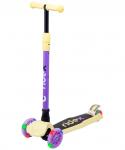 БЕЗ УПАКОВКИ Самокат 3-колесный Chip, 120/80 мм, фиолетовый/желтый