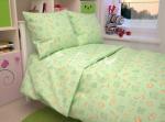 Комплект постельного белья  бязь "Жирафики зеленый" детский 107х140