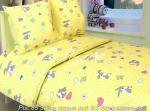 Комплект постельного белья  бязь "Зайки серые" ( бел/желт) 107*140