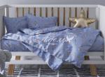 Комплект постельного белья  бязь "Зайчишки(голуб)" детский 107х140